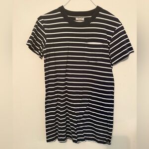 Navy and white Madewell small t-shirt dress